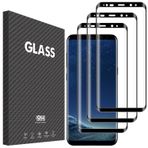 Vsjnk Samsung Galaxy S8 Plus için ekran koruyucu, 3 adet kırılmaz cam, 9H sertlikte, temperli cam, çizilmez, kabarcık tutmaz, HD ekran koruyucu folyo, Samsung S8 + ile uyumlu