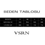 Vsrn Çerçeve Kadın Tasarım Ön Arka Baskılı Beyaz Oversize T Shirt