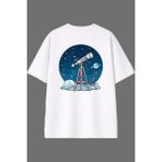 Vsrn Steteskop Tasarım Arka Baskılı Beyaz Oversize T Shirt - XL