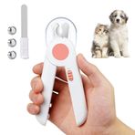 vsshe Köpek kedileri için LED ışıklı tırnak makası, 2'si 1 arada pençe makası ve köpek çivisi törpüsü, tırnak törpüsü ve sıçramaya karşı dayanıklı koruma tertibatı, köpek, kedi, tavşan ve diğer evcil