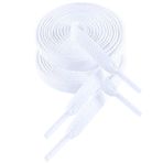VSUDO 180 cm Düz Sneaker Kar Beyazı Ayakkabı Bağcığı, 8mm Gen. Spor Ayakkabıları İçin Yedek Bağlar (1 Çift)