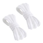 VSUDO 2 çift oval spor ayakkabı bağcığı, yarım daire basketbol ayakkabı bağcığı, oval spor ayakkabı / antrenman ayakkabısı, koşu ayakkabısı bağcığı, spor ayakkabı bağcığı, koşu ayakkabısı, spor ayakkabısı için, 05 Beyaz, 130