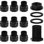 Vtenyeo 10 ADET Bahçe Hortumu Bölme Uydurma 3/4 GHT Erkek Dişli x 1/2 NPT Kadın Çift Dişli Bölme Tankı Yağmur Varilleri için Uydurma Akvaryumlar Su Tankları Küvetler Havuzlar Tıkaç