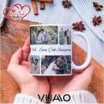 Vuao Kişiye Özel Isimli 8 Fotoğraflı Kolaj Kupa Bardak - Isme Özel Kişiselleştirilmiş Hediye Kupa Bardağı - 1 Adet - 300 ml