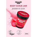 Vücut Peelingi Organik Badem Yağı ve Çilek Hassas Ciltler Nemlendirici Body Scrub, 250 G