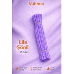 Vuhhuu Lila Şönil Tel (Pipe Cleaner) Hobi Malzemesi – El Işi ve Çiçek Yapımı Için - 25 Adet