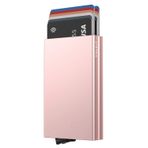 VULKIT Kart kılıfı metal RFID NFC koruma kartları cüzdan erkek cüzdan çift kart kılıfı 10 kart için, Pembe., M