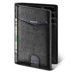 VULKIT Kartlık Erkek Cüzdanı Deri RFID NFC Korumalı Slim Wallet Kartlar Cüzdan 10 Kart Bölmeli (Çapraz Siyah), Cross Siyah, S, Klasik
