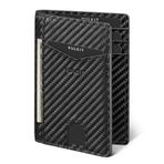 VULKIT Kartlık Erkek Cüzdanı Karbon Fiber RFID NFC Korumalı Slim Wallet Kart Cüzdanı 10 Kart Bölmeli, Karbon fiber., S, Klasik