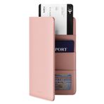 VULKIT Vulkit seyahat cüzdanı, pasaport için deri kılıf, seyahat belgeleri düzenleyici, RFID kilitli, kadınlar ve erkekler için, pembe, Un tamaño, Minimalist