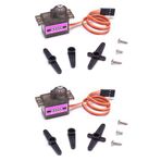 VUNIVERSUM Premium Micro Mini Servo MG90S Metal Gearbox with JR Plug 20 cm Cable for RC Copter Aeroplane DIY Helicopter Sailing Plane (Pack of 2)