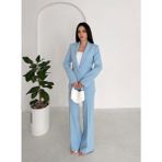 Vuntal Butik Blazer Takım Elbise Tek Düğme Ceket Pantolon - 2XL - Bebe Mavi