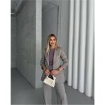 Vuntal Butik Blazer Takım Elbise Tek Düğme Ceket Pantolon - Gümüş