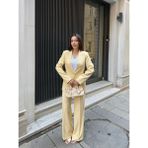 Vuntal Butik Blazer Takım Elbise Tek Düğme Ceket Pantolon - Sarı