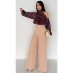 Vuntal Double Bol Paçalı Plazzo Pantolon - Krem - XL