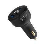 Vuralsin38 30W LED Ekranlı Type-C + Usb-A Araç Şarj Aleti & & Tablet Araç Içi Şarj Cihazı - 1 Adet
