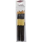 Vuralsin38 6'lı Sentetik Akrilik Fırça Seti, Karışık Renkli, Yağlı Boya Için, 15 cm Sap Uzunluğu, 2.5 mm Fırça Genişliği, Standart Boy - Kestane Akaju - Option-1