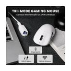 Vuralsin38 Aula SC800 Lightweight PAW3395 Sensor 26000 Dpı 8000Hz Kablolu ve Kablosuz Gaming Oyuncu Mouse Beyaz