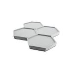 Vuralsin38 Bardak Altlığı Gri Mantar Tabanlı 4'lü Set 11,5 x 10 x 1,5 cm BTNMS-2018208 Btg-76 - Kestane Akaju - Option-1