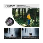 Vuralsin38 CL-006 60MM Telefoto Profesyonel Telefon Lensi - 2'si 1 Arada - 0,1 kg