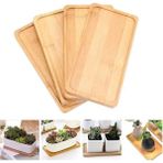 Vuralsin38 Doğal Bambu Sunum Tabağı - 23X12 cm Dikdörtgen Düz Servis Tepsisi - Sushi, Tatlı ve Kahve Sunumluk - Option-1 - 51R-Turuncu