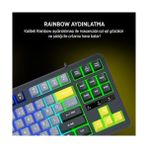 Vuralsin38 Donkey JDK87 Mekanik Hisli Membran Türkçe Q Gaming 88 Tuş Klavye (Siyah) - Option-1 - 001-Renkli