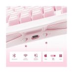 Vuralsin38 Mercury K1 Rgb Kablosuz Mekanik Gaming Klavye, Alüminyum Çerçeveli, Ingilizce Q, Special Edition, Pembe - Option-1 - 001-Renkli