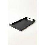 Vuralsin38 Metal Çay Tepsisi Siyah Sunum Tepsisi Servis Tepsisi Dikdörtgen Dekoratif Tepsi Kahve Çay Servis Tepsisi Mutfak Banyo Organizer Tepsi - Kestane Akaju - Option-1