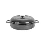 Vuralsin38 Metal Premium Serisi - Döküm Çok Amaçlı Tencere, Yuvarlak, 28 Cm, Majolik Gri, Kubbe Kapak - (No Color) - Option-1