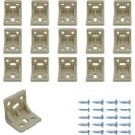 Vuralsin38 Mr.bracket 15 Ad. Krem Plastik L Gönye Köşebent 25X25X30MM - Mobilya Dolap Raf Çekmece Sehpa Birleştirme Sabitleme Montaj Bağlantı Aparatı - 001-Beyaz - Option-1