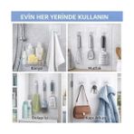 Vuralsin38 Sogud Kendinden Yapışkanlı Askı 10’lu Set – Güçlü Vakum Duvar Askısı, Su Geçirmez Banyo & Mutfak Askılığı, Delme Gerektirmeyen Raf ve Havlu Askısı, Cam Için Şeffaf Yapışkan Askı - 00 Beyaz - Option-1