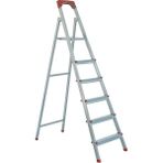 Vuralsin38 Ze Ev Tipi Profesyonel Alüminyum Profil Merdiven, Basamaklı, Gümüş Gri, 150 kg Taşıma Kapasiteli, Kaymaz Ayaklı, (5+1) - Option-1