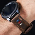 VVagave Samsung Galaxy Watch 4 5 6 / Watch 6 Classic 40MM 43MM 44MM 47MM Watch 5 Watch 5 Pro 40MM 44MM 45MM Watch 4 40MM 42MM 44MM 46MM 3 İp Motifli Gri Deri Kordon 20MM Kahverengi - Siyah Toka