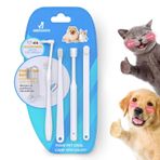 VVHOMIFE Kedi Diş Fırçası Seti, Köpek Diş Fırçası Seti, Tüm Kediler ve Köpekler Diş Bakımı için Uygundur. Beyaz, Yumuşak Kıllar, Tüm Temizlik İhtiyaçlarını Karşılayın, Çok Fonksiyonlu Diş Temizliği