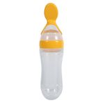 Vvikizy 90mL Babys Mama Besleyici, Silikon Babys Yürümeye Başlayan Biberon Kaşıklı Gıda Tahıl Sıkma Besleyici Erkek Çocuklar Için Bebekler (Sarı)