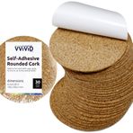 VViViD Kendinden Yapışkanlı Mantar 10 cm Çap 0,08 inç Kalın Yuvarlak 30'lu Bardak Altlığı Paketi
