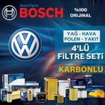 VW Bora 1.6 Bosch KARBONLU Filtre Bakım Seti 1998-2005 BCB, AZD