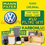 Vw Bora 1.6 Mann-filter KARBONLU Filtre Bakım Seti (1998-2005)
