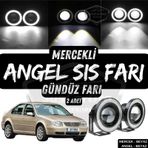 Vw Bora 1998-2006 Uyumlu Mercekli Angel Sis Farı Metal Su Geçirmez 76 Mm Beyaz Halkalı Gündüz Farı Angel Eyes 2 Adet