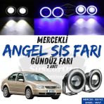 Vw Bora 1998-2006 Uyumlu Üniversal Mercekli Angel Sis Farı Metal Su Geçirmez 76 Mm Mavi Halkalı Gündüz Farı Angel Eyes 2 Adet