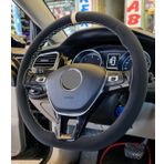 Vw Golf 6 Uyumlu Dikmeli Direksiyon Kılıfı Alkantara Bej Yüzüklü