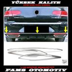 Vw Passat B8 Krom Arka Tampon Alt Çıta 3 Prç P.Çelik 2014-2019