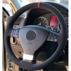 Vw Polo 2017 Uyumlu Dikmeli Direksiyon Kılıfı Alcantara Nubuk Kırmızı Yüzüklü