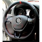 Vw Polo 2017 > Uyumlu Dikmeli Direksiyon Kılıfı Alkantara-carbon Kırmızı Yüzüklü