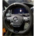 Vw Polo 2017 Uyumlu Nubuk Direksiyon Kılıfı Dikme Alcantara-carbon Gri Yüzüklü