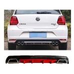 Vw Polo Mk5 Kırmızı Difüzör Çiftli Kare Egzoz Görünümlü D Tip Difizör 2009-2017