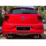 Vw Polo Mk6 R Line Difüzör Sağ Sol Çift Çıkış Piano Black 2018