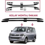 Vw T-5 Tavan Çıtası Uzun Siyah 2003-2015 Arası Modeller Uyumlu