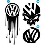 VW Volkswagen Sticker Set Paketi kanlı Kuru Kafa