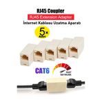Vwin Ethernet İnternet Kablosu Uzatma Konnektörü (5 ADET) Cat5/Cat6 RJ45 Coupler